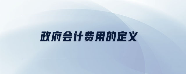 政府會計費用的定義