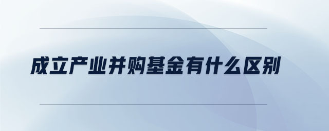 成立產業并購基金有什么區別