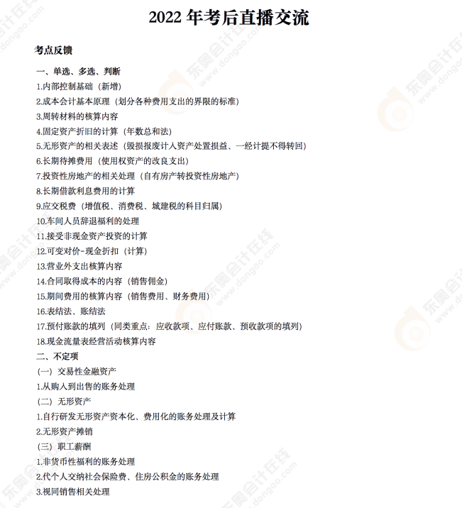 2022年《初級會計實務(wù)》考后點評第四場