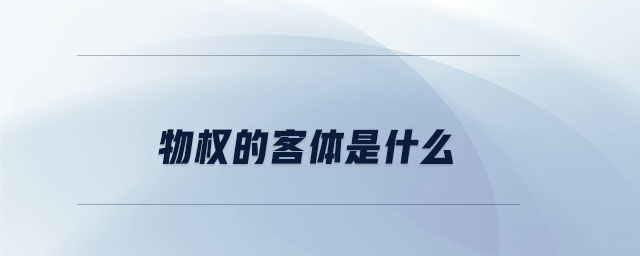 物權的客體是什么