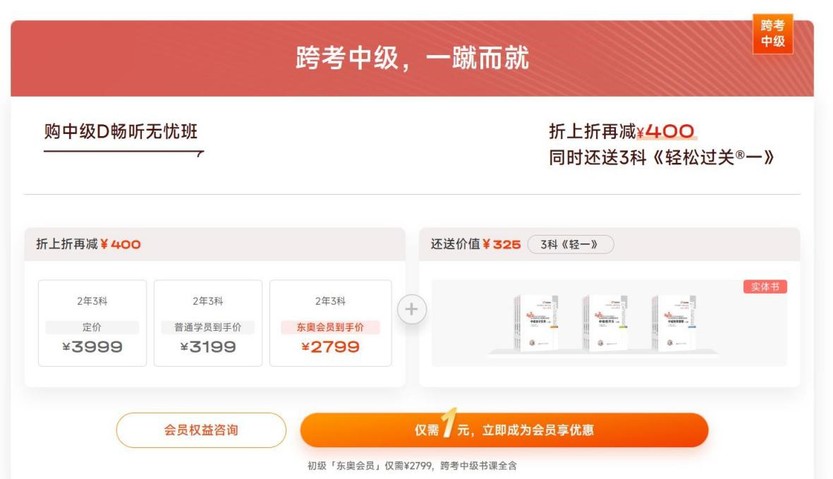 跨考中級，一蹴而就