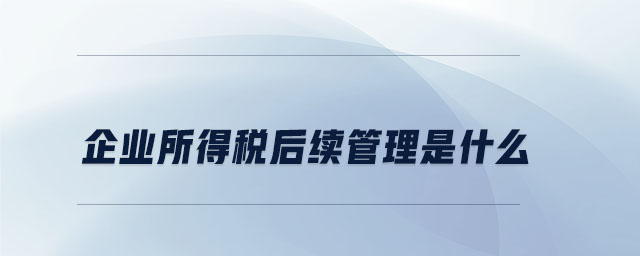 企業所得稅后續管理是什么