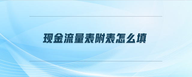現金流量表附表怎么填