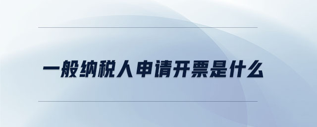 一般納稅人申請開票是什么