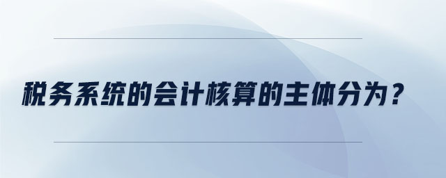稅務(wù)系統(tǒng)的會計(jì)核算的主體分為？