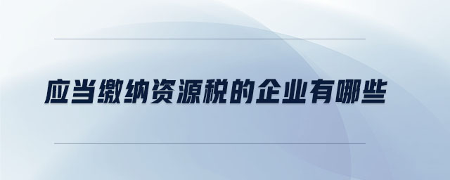 應(yīng)當(dāng)繳納資源稅的企業(yè)有哪些