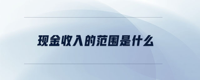 現金收入的范圍是什么
