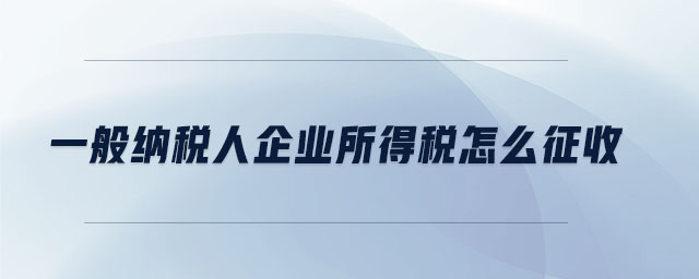 一般納稅人企業所得稅怎么征收