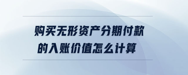 購(gòu)買無(wú)形資產(chǎn)分期付款的入賬價(jià)值怎么計(jì)算