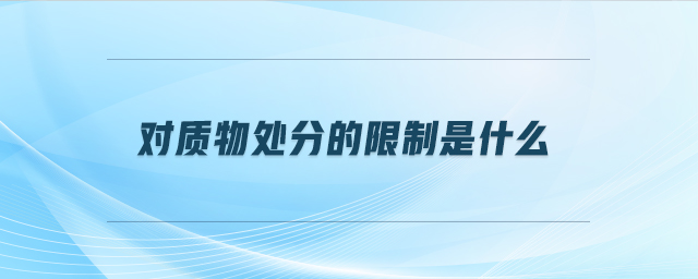 對質物處分的限制是什么