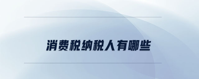 消費稅納稅人有哪些