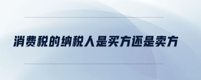 消費稅的納稅人是買方還是賣方