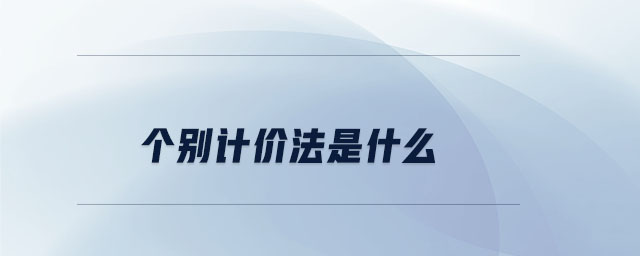 個別計價法是什么