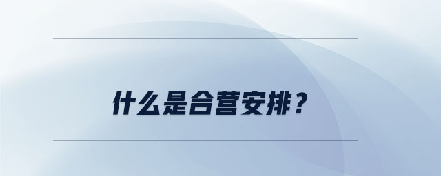 什么是合營安排？