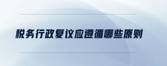 稅務行政復議應遵循哪些原則