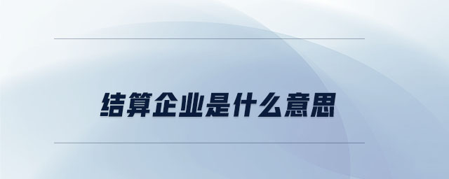 結算企業是什么意思