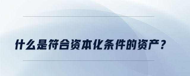 什么是符合資本化條件的資產？