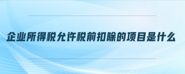 企業所得稅允許稅前扣除的項目是什么