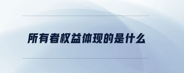 所有者權益體現的是什么