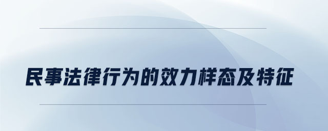 民事法律行為的效力樣態及特征