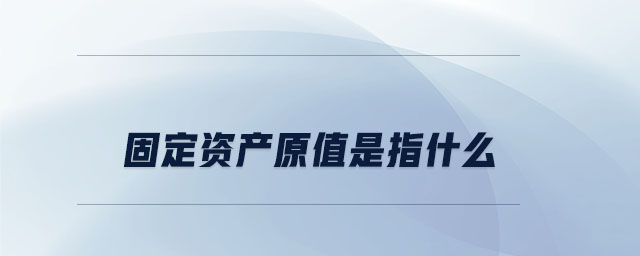 固定資產原值是指什么