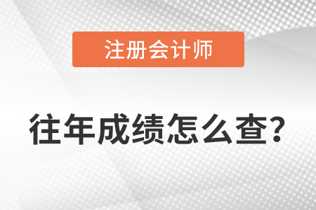 注冊會計師往年成績怎么查？