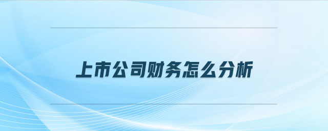 上市公司財務(wù)怎么分析