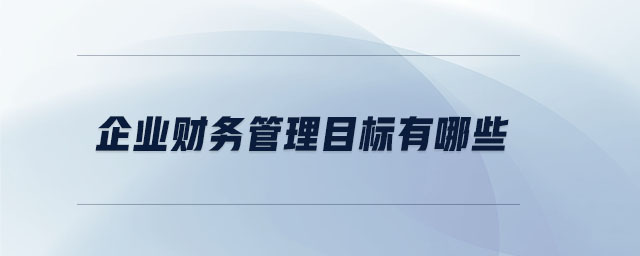 企業財務管理目標有哪些