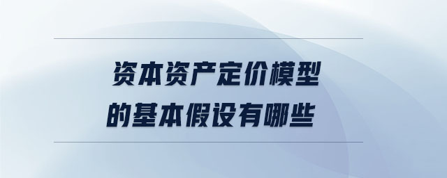 資本資產定價模型的基本假設有哪些