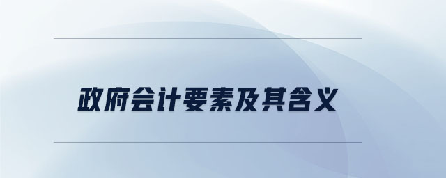 政府會計要素及其含義