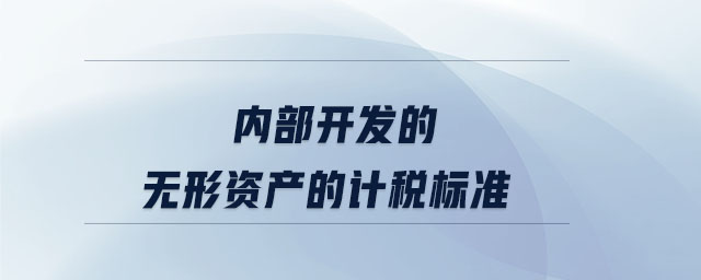 內部開發的無形資產的計稅標準