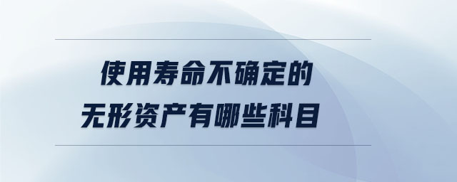 使用壽命不確定的無形資產有哪些科目