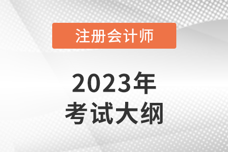 2023年注冊會計師大綱重要嗎？