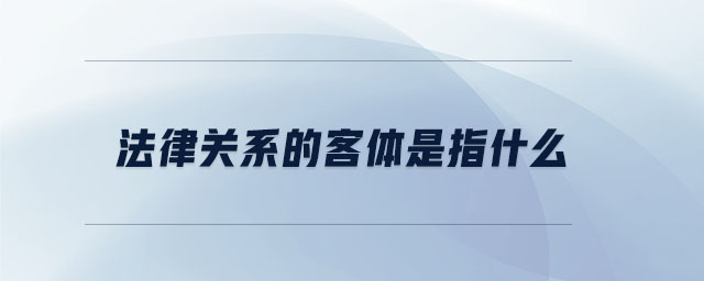 法律關(guān)系的客體是指什么