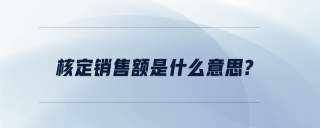 核定銷售額是什么意思