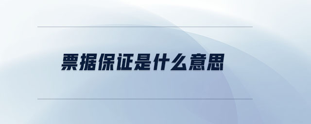 票據保證是什么意思
