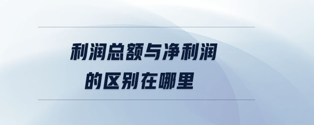 利潤總額與凈利潤的區(qū)別在哪里