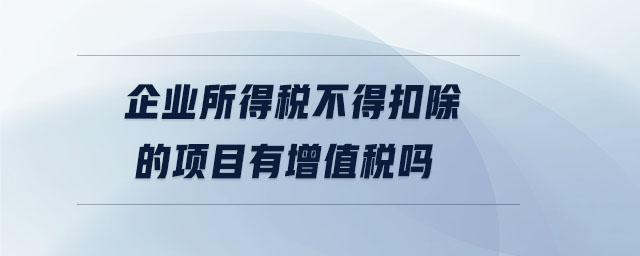 企業所得稅不得扣除的項目有增值稅嗎