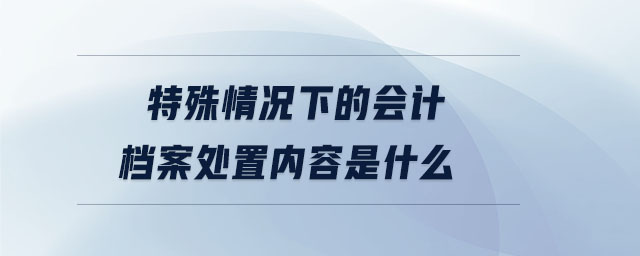 特殊情況下的會計檔案處置內容是什么