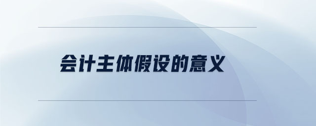 會計主體假設的意義