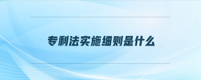 專利法實施細則是什么