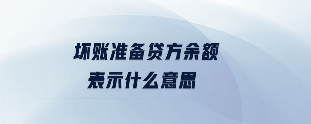 壞賬準(zhǔn)備貸方余額表示什么意思