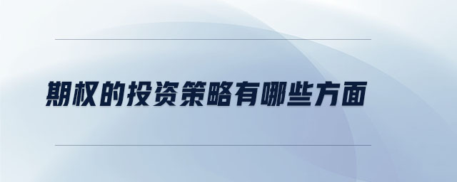 期權的投資策略有哪些方面