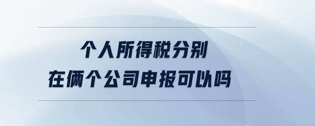 個人所得稅分別在倆個公司申報可以嗎