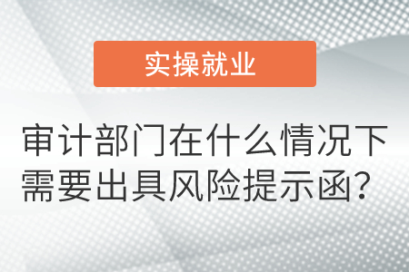 審計部門在什么情況下需要出具風險提示函？