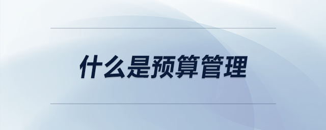 什么是預算管理