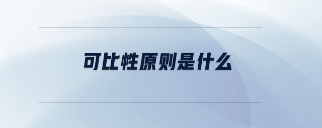 可比性原則是什么
