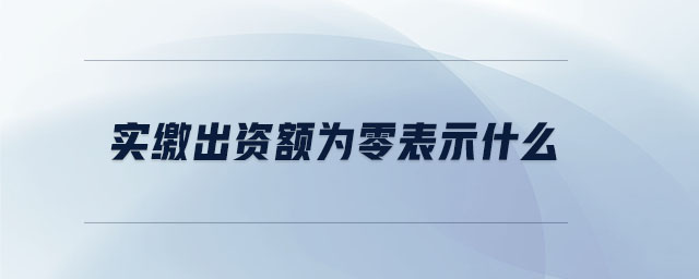實繳出資額為零表示什么