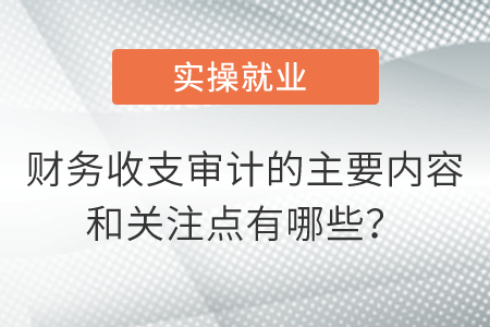 財務收支審計的主要內容和關注點有哪些？