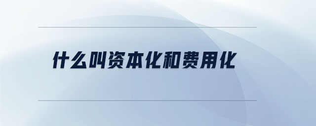 什么叫資本化和費用化